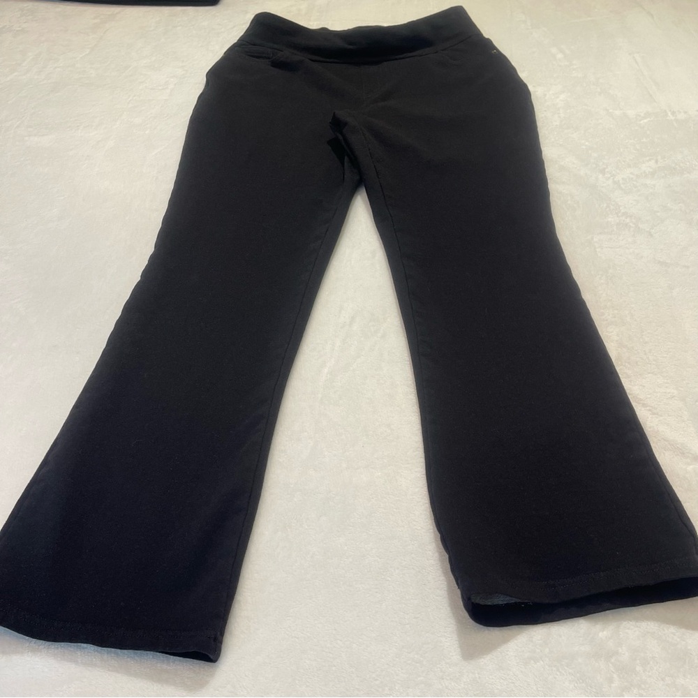 D&CO DENIM + CO. WOMENS PULL ON BLACK SIZE 8 PANTS ELASTIC WAISTBAND